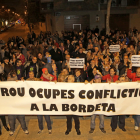 Imagen de archivo de una manifestación en La Bordeta en contra las okupaciones en el barrio.