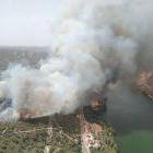Una vista de l'incendi a la Pobla de Massaluca.