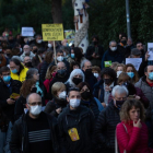 Medio millar de personas se manifestaron en Canet contra la decisión del Superior de Justicia catalán.