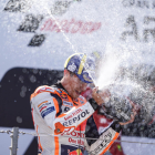 Marc Márquez va celebrar així el segon lloc després d’una temporada molt difícil.