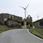 Aerogeneradores junto al núcleo deshabitado Montargull, entre Talavera y Santa Coloma de Queralt.