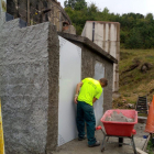 Imagen de los trabajos en el depósito de agua de Vilac. 