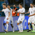 Els jugadors d’Itàlia celebren el segon gol davant Turquia, obra de Ciro Immobile.