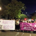 Imagen de una de las concentraciones organizadas el viernes de la semana pasada para condenar la violación de una mujer en Lleida. 