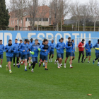 La plantilla, ahir durant l’entrenament.