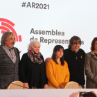 Los 5 miembros de la asamblea de representantes del Consell de la República, con Curto en el centro. 