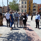 Diouf y Mínguez, ayer paseando por el Centro Histórico de Lleida. 