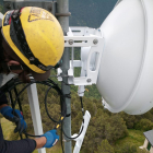 Una antena de radiofreqüència de la firma Wicat a la Vall de Boí.