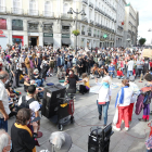 Concentració a la Puerta del Sol per commemorar el desè aniversari del 15-M, ahir.