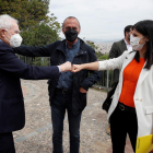 Ernest Maragall, líder de ERC en Barcelona, Miquel Pueyo, paer en cap, y Marta Vilalta, juntos ayer.