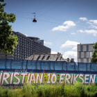 Mensaje de aliento para Eriksen en las afueras del hospital donde está ingresado.