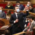 El president del Govern, Pere Aragonès, es va mostrar indignat al Parlament en especial amb Carrizosa.