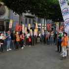 Concentració ahir a Lleida contra l’ERO del BBVA.