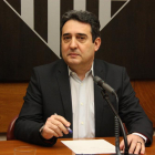 Manuel Bustos, en el pleno de renuncia en 2013 en Sabadell.