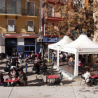 La terrassa del bar Lo Marraco es va omplir ahir tant com ho permeten les restriccions del Govern.