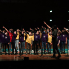 Els cantants del cor infantil de l’Orfeó Lleidatà durant l’actuació ahir a l’Auditori.