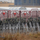 Efectius militars polonesos a la frontera de Kuznica.