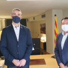 Bernat Solé y Ramon Farré ayer en la deleglación en Lleida. 