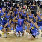 Las jugadoras del Cadí, celebrando la victoria ante el Gran Canaria, hace dos jornadas.