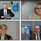 Josep Maria Sanuy, Mercedes Ayuso, Mar Olmedo i Luis Vadillo durant el webinari de SEGRE i BBVA.