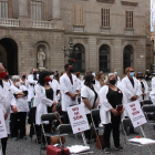 Imagen de la protesta de Metges de Catalunya en Barcelona, que quiso visualizar la falta de médicos por la Covid y recortes.