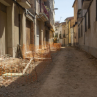 Imagen de las obras en la calle Raval de Puigverd. 