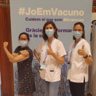 La delegada de Salud en Lleida, Divina Farreny, se vacunó ayer.
