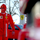 Carlos Sainz, ahir, en el seu segon dia com a pilot de Ferrari.