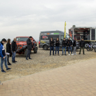 Imagen de la presentación, ayer en Alcoletge, en la que se mostraron los vehículos que irán al Dakar.