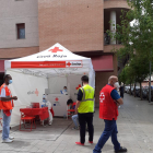 El punto de cribado ayer junto al mercadillo de Barris Nord.