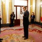 El rei Felip VI rep el vicepresident segon del Govern espanyol, Pablo Iglesias al Saló dels passos perduts del Congrés dels Diputats aquest dimarts.