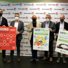 Bernat Solé, Joan Talarn, Miquel Pueyo, Jaume Saltó, Oriol Oró y Paco Cerdà, durante la presentación de la 67.ª Fira de Sant Miquel de Lleida