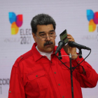 El presidente de Venezuela, Nicolás Maduro, ayer. 