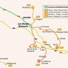 Mapa de las nuevas líneas de bus en Les Garrigues.
