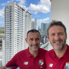 Sánchez Jara y Christiansen ayer en la terraza de un hotel de Panamá City.