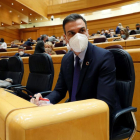 El president del Govern espanyol, Pedro Sánchez, ahir, a la sessió de control al Senat.