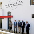 Carles Gibert, Joan Talarn, Ramon Roca, Miquel Pueyo y Paco Cerdà en la actual sede de GlobaLleida.