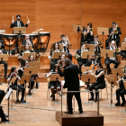 Un moment del concert de la Banda Simfònica Unió Musical de Lleida d’ahir a l’Auditori.