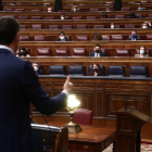 El presidente del Gobierno, Pedro Sánchez, interviene en el pleno del Congreso.