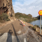 Imagen ayer de la carretera reabierta entre Sant Llorenç de Montgai y Camarasa. 