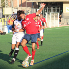 Una acción del partido que disputaron ayer Balaguer y Borges en la capital de la Noguera.