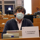 Puigdemont, ahir en una comissió de l’Eurocambra a Brussel·les.