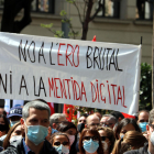 Una de les protestes de treballadors ahir a Barcelona.