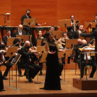 L’Orquestra Simfònica del Vallès, ahir al tradicional concert nadalenc a l’Auditori de Lleida.