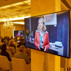 Nadia Calviño durant la seua intervenció de forma telemàtica en les Jornades d’Economia de S’Agaró.