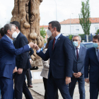 El presidente del Gobierno español, Pedro Sánchez, y el expresidente José Luis Rodríguez Zapatero coincidieron ayer en Soria.