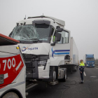 Un dels vehicles implicats en l'accident a Bell-lloc d'Urgell.
