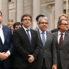 Junqueras, Puigdemont, Homs i Mas, quatre dels assenyalats pel Tribunal de Comptes, junts en una imatge d’arxiu.