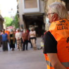 A la concentració de la Marea Pensionista de Lleida van anar mig centenar de persones.