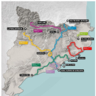 Mapa amb el recorregut de la Volta Ciclista a Catalunya.